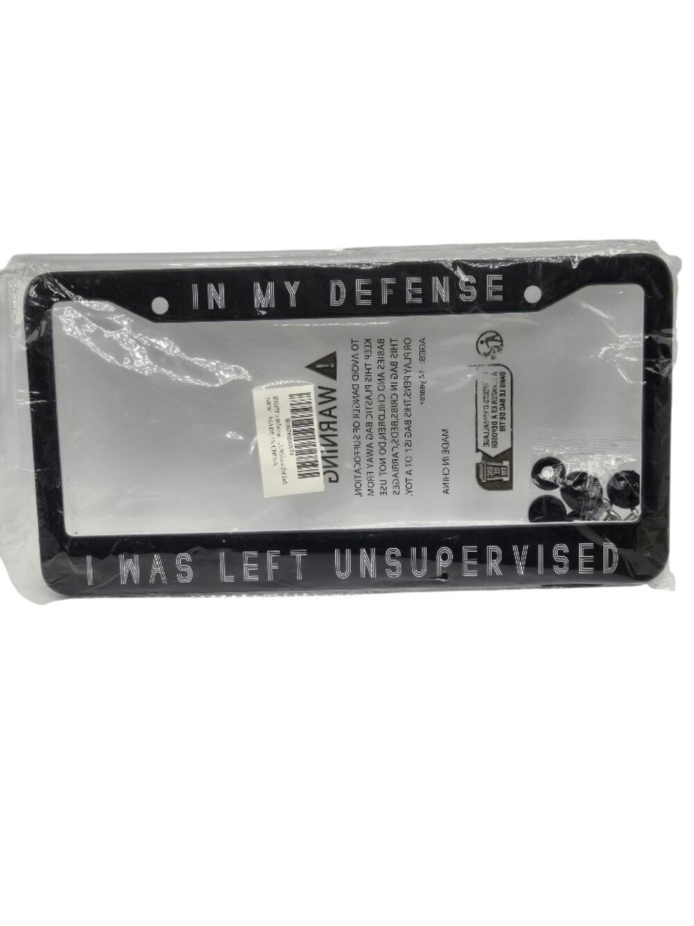 In My Defense I Was Left Unsupervised Black License Plate Frame